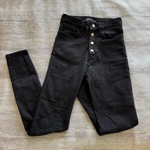 Zara Women's Black High-Waisted Jeans, Size 2
